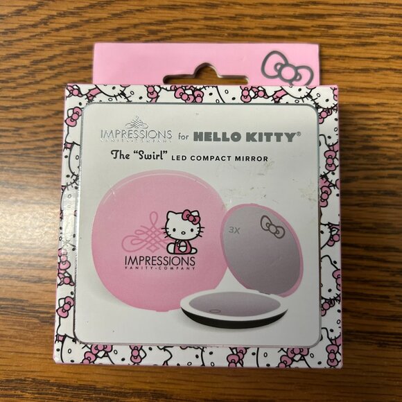 Impressions Vanity Hello Kitty Signature LED Compact Mirror, Pink - Picture 1 of 5